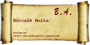 Börcsök Anita névjegykártya